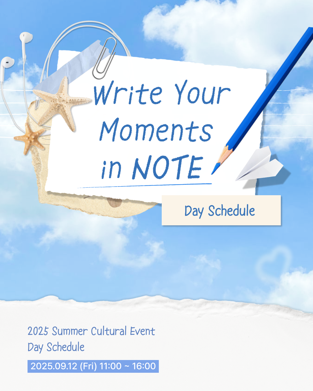 Write Your Moments in NOTE - Day Schedule